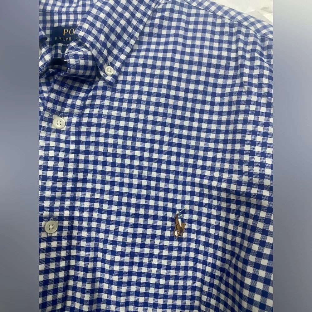 Polo by Ralph Lauren Blue and White Gingham Button-Down Shirt